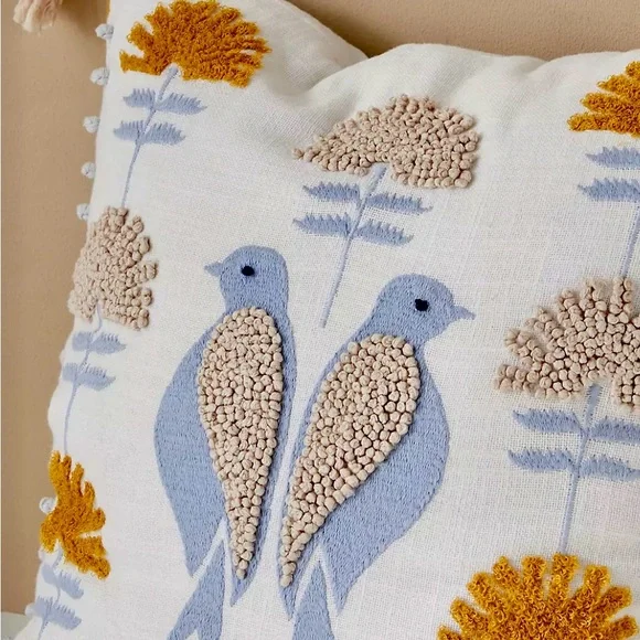 Anthropologie 18x18 lovebird pillow - Picture 2 of 6